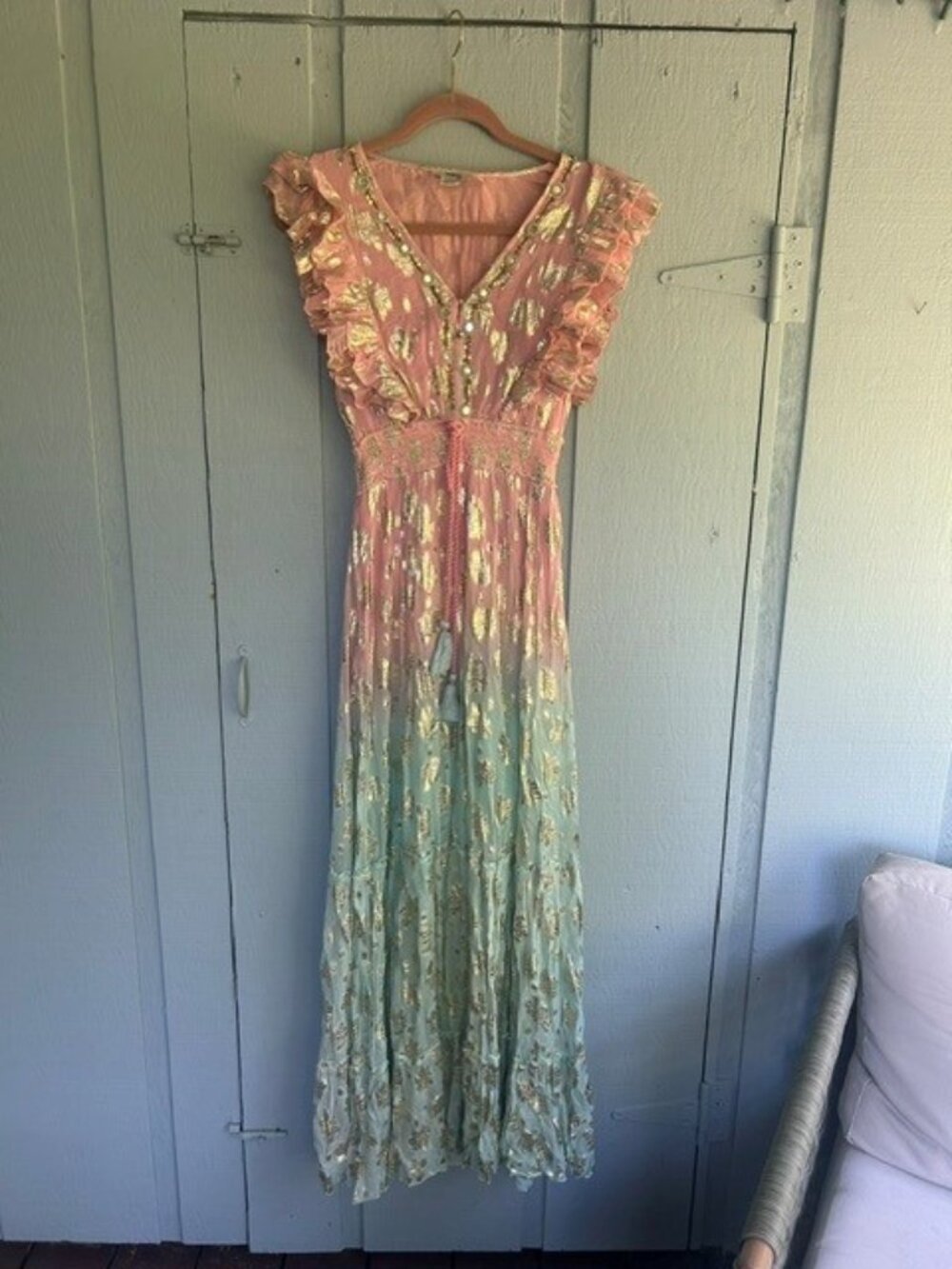 Zury Maxi Dress Free Size – Pink & Sage Floral – NWOT
